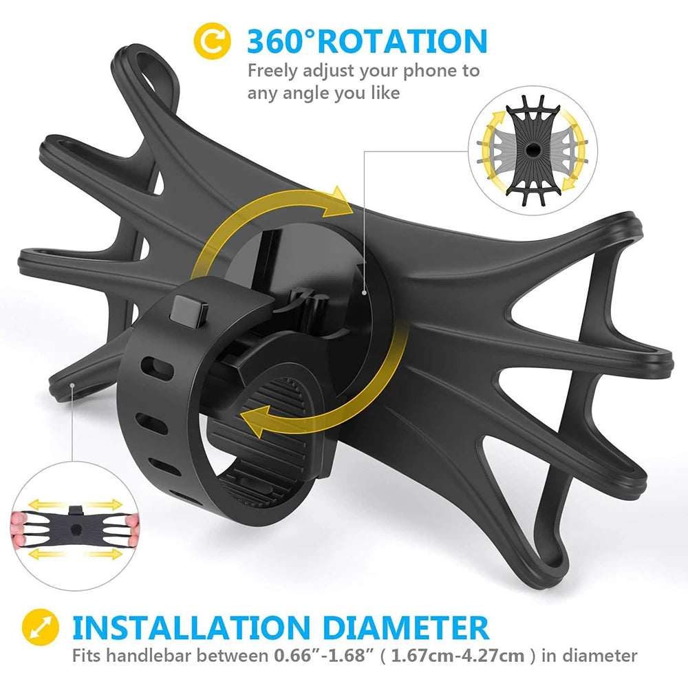 Soporte para teléfono móvil para bicicleta y motocicleta, apto para varios modelos de teléfono
