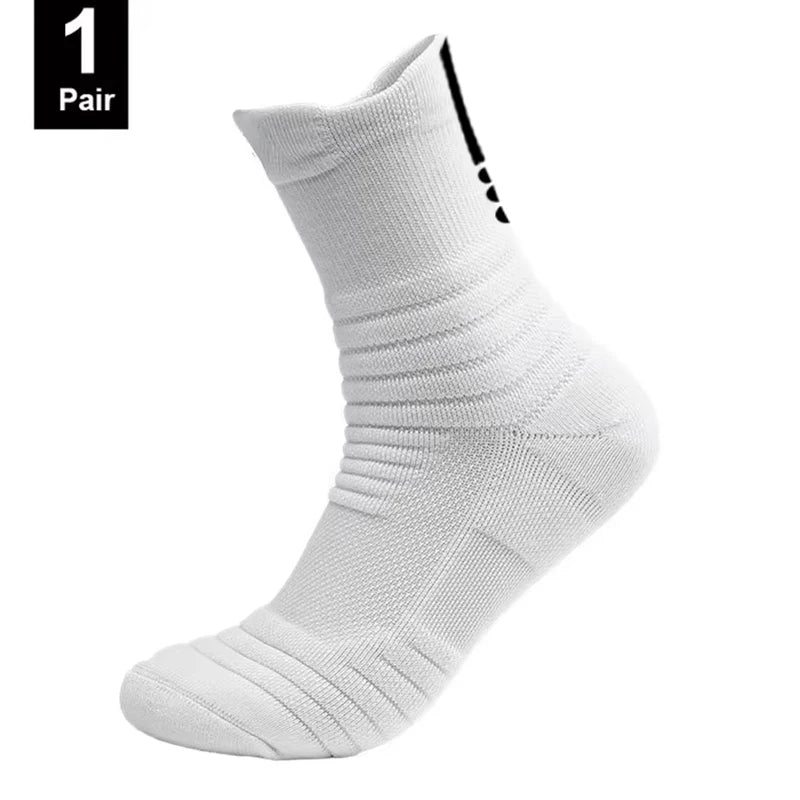 1/3 Paar rutschfeste Fußballsocken für Herren, Baumwollsocken, kurze oder lange Schaftlänge, für Fußball und Basketball, atmungsaktiv und geruchshemmend, Größe 39–45