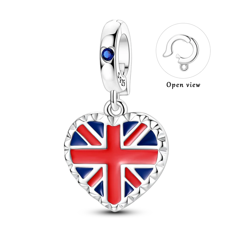925 Sterling Silver Bright Red Charms Bead CZ Zircon Cute Doll Pendants Fit Original Bracelet DIY Jewelry Women Gift