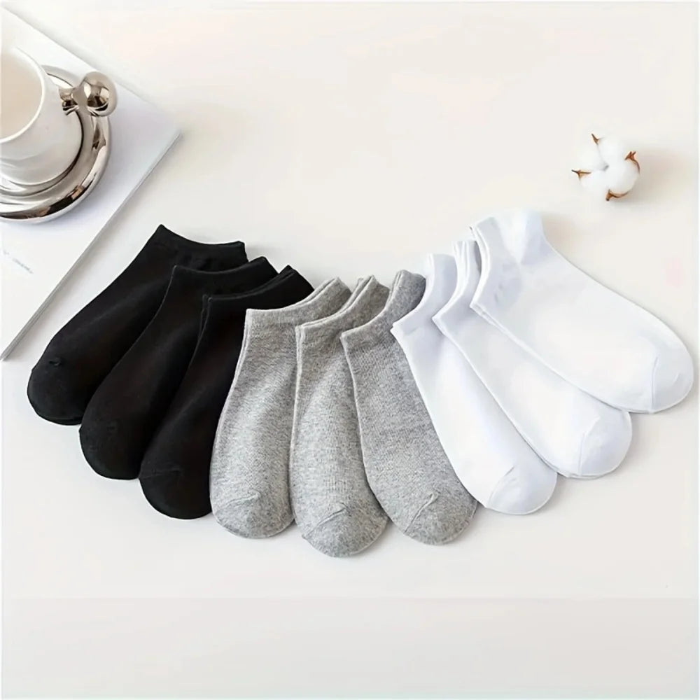 Pack de 5/10 pares de calcetines tobilleros unisex de ajuste cómodo para todos, transpirables y ligeros: ideales para hacer deporte y para el día a día.