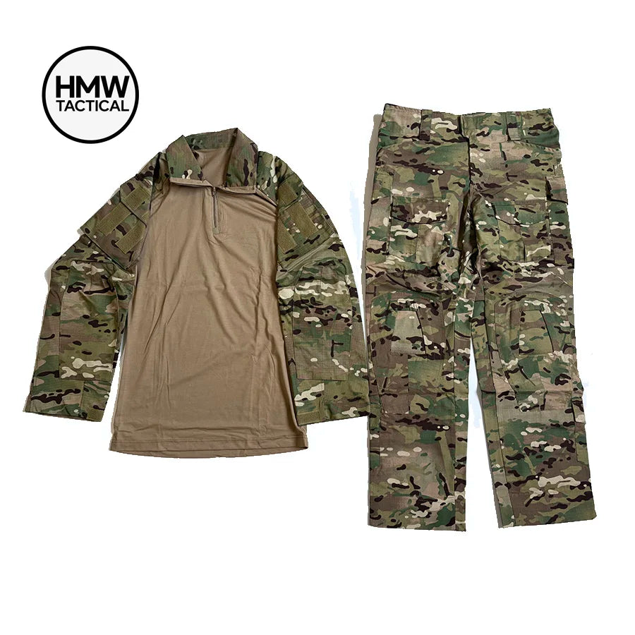 Completo mimetico uomo con maglia e pantaloni