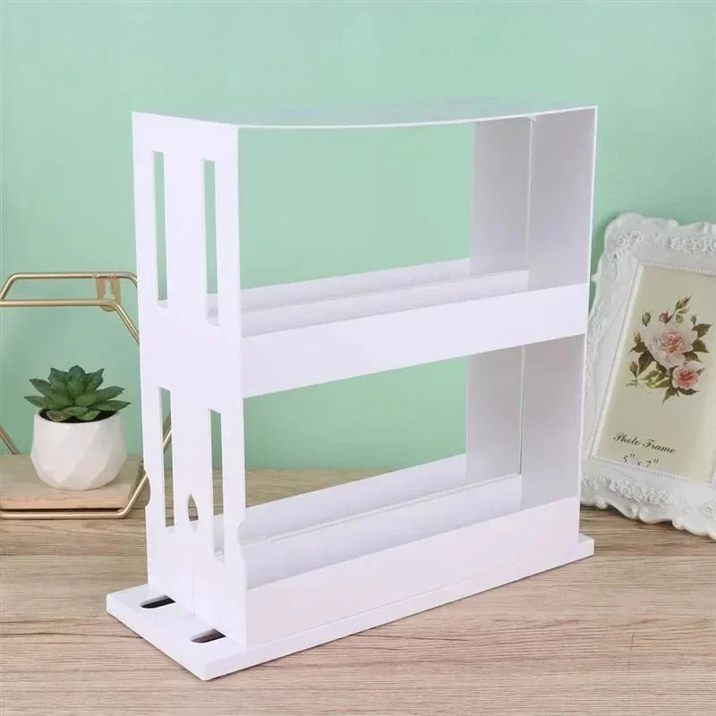 Rangement rotatif multifonction à 2 niveaux pour épices et condiments, étagère pivotante pour la cuisine ou la salle de bains, accessoire pratique pour la maison