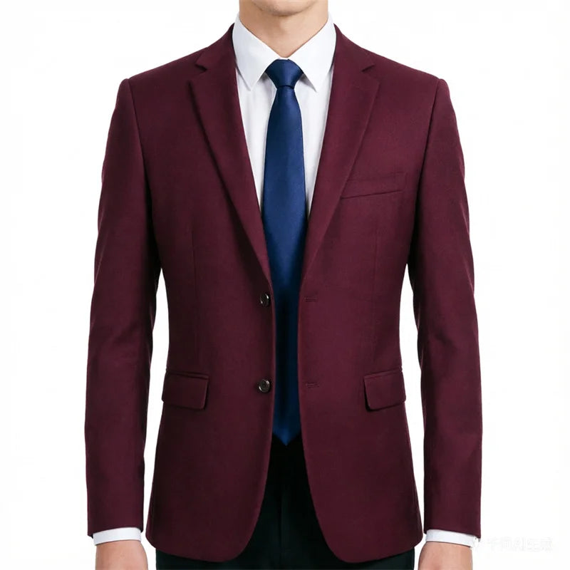 New Arrivals Men's Blended Wool Non-Iron Suit Jacket European SizingBusinessCasual Jacket Minimalist Fashion DesignTrendyStyling