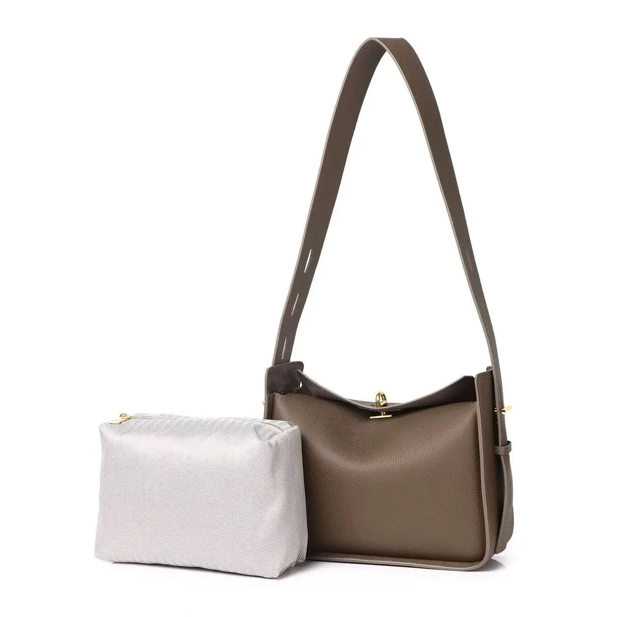 Women's Genuine Leather Wide Shoulder Strap Bags Luxury Designer Crossbody Shoulder Bag Ladies Handbag High Quality Commute Tote