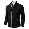 Autumn Men's Casual Zipper Cardigan Stand Collar Solid Sweatercoat Warm Fleece Sweater Male Winter Classic Sweater Hot Sale