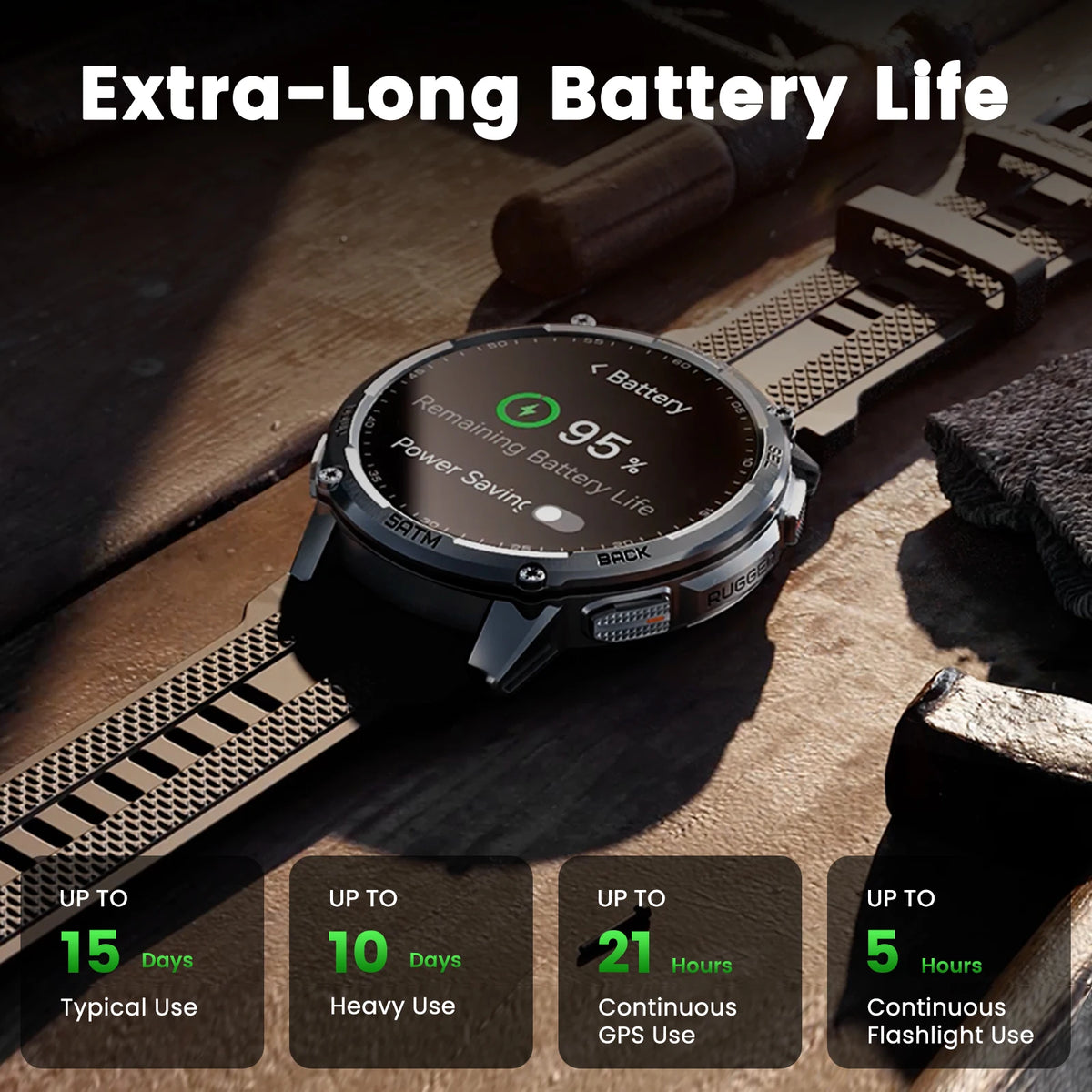 KOSPET TANK T4C smartwatch AMOLED 1,5″ con GPS e torcia