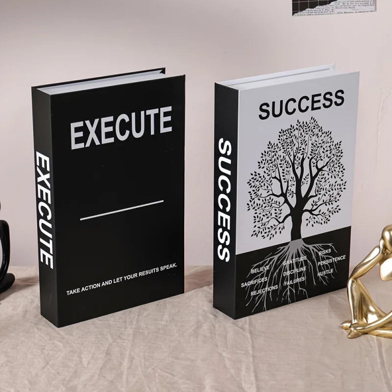 Lot de 3 livres décoratifs inspirants pour bureau, adaptés à la décoration du bureau à domicile, de la pièce, faux livres, décoration d'intérieur