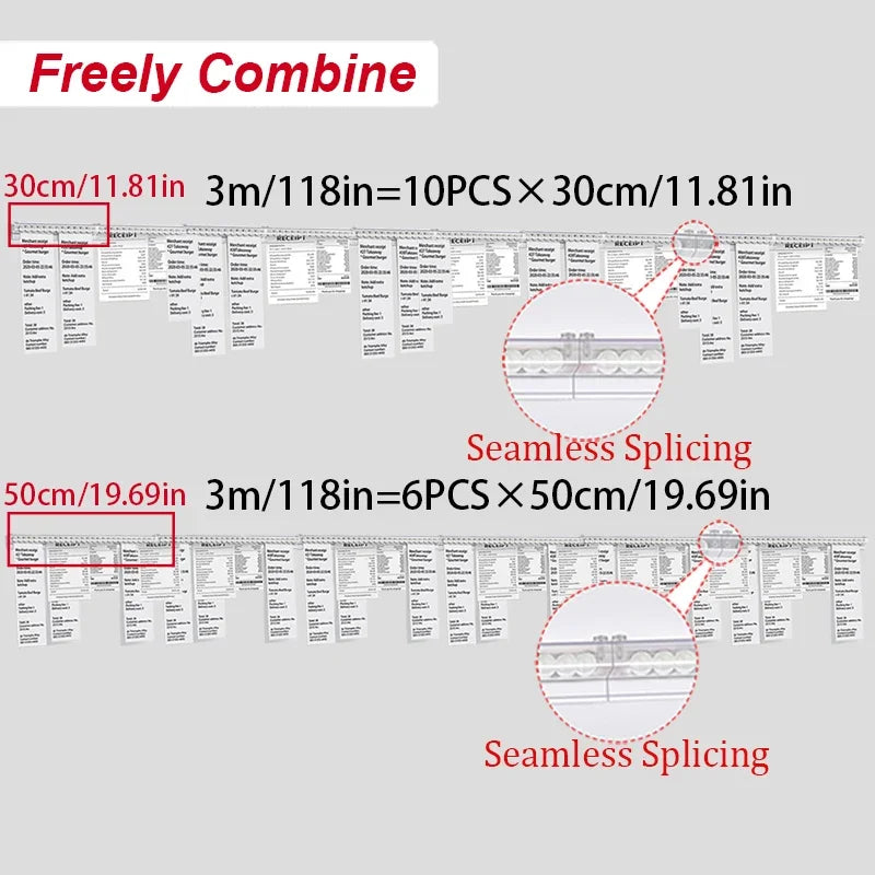 30cm-150cm Organisateur de commandes à emporter pour cuisine Porte-tickets en PVC Support pour commandes à emporter et tickets de restaurant pour bureaux cafés pubs