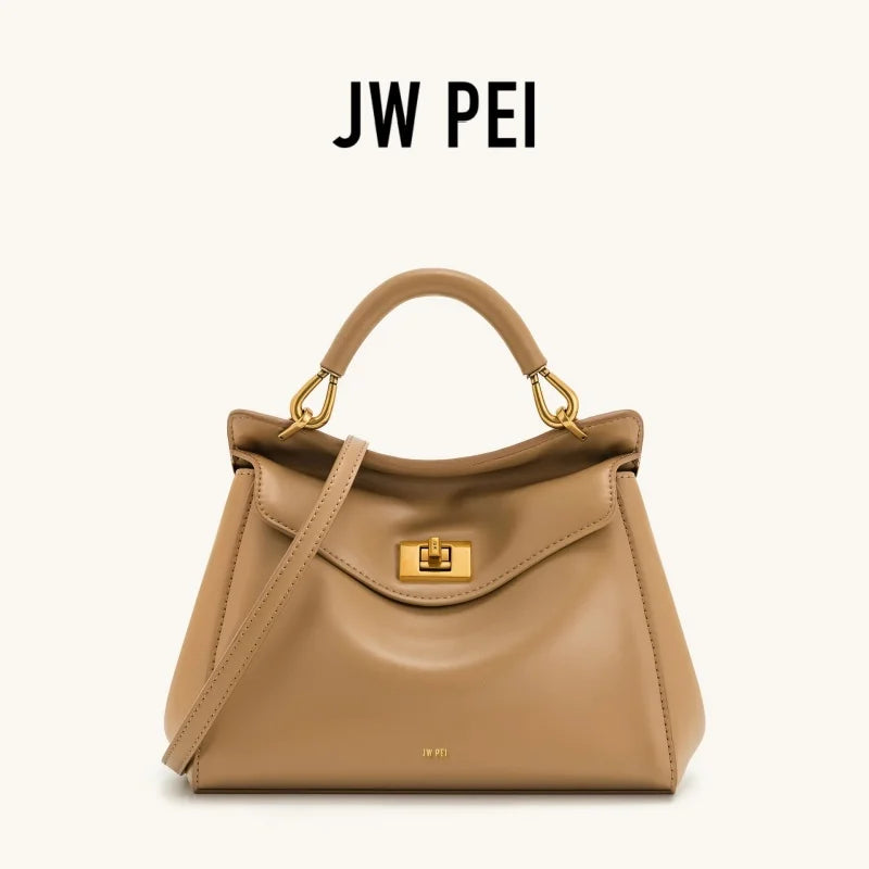 JW PEI Lucia Top-Handle Bag Luxury Designer Crossbody Shoulder Bag for Women Elegant Turn Lock Vegan Leather Messenger Purse 03