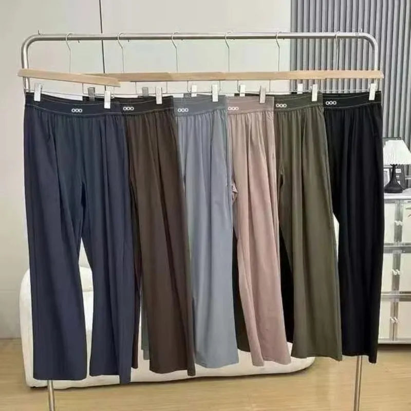 2026 Women’s Loose Casual Pants, Summer High-Waisted Lightweight Yoga Pants, Breathable Draped Straight-Leg Wide-Leg Sweatpants