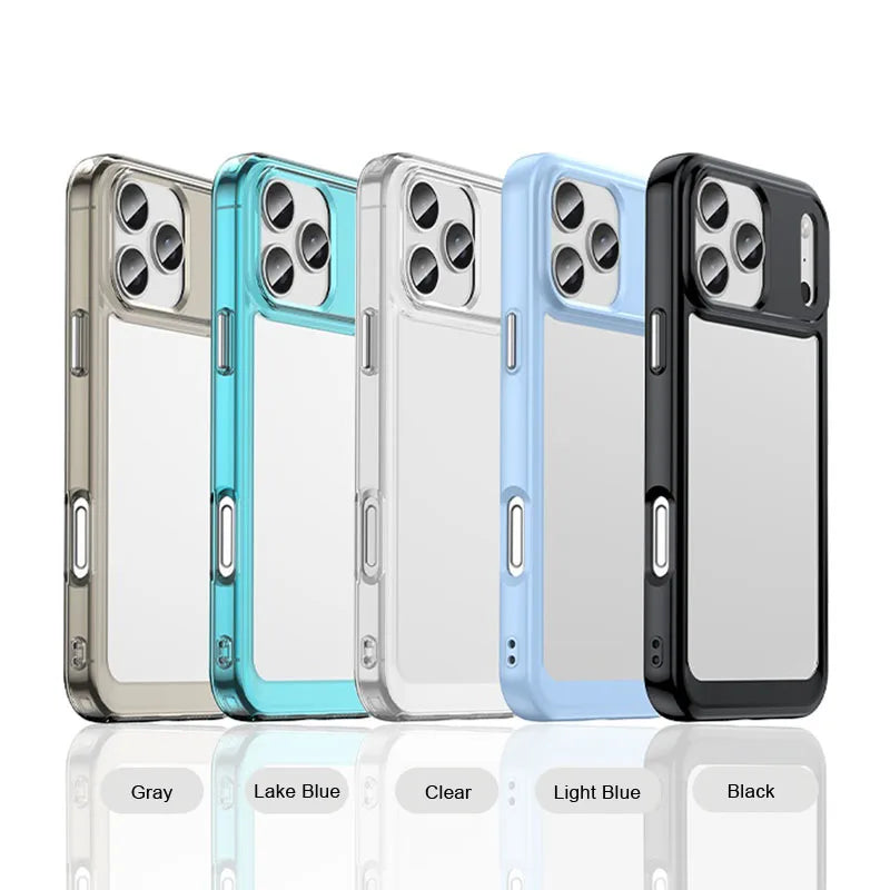 For iPhone 18 Pro Max Case Luxury Silicone Clear PC TPU Protector Case For iPhone 18 Pro Max Cover Shockproof Case