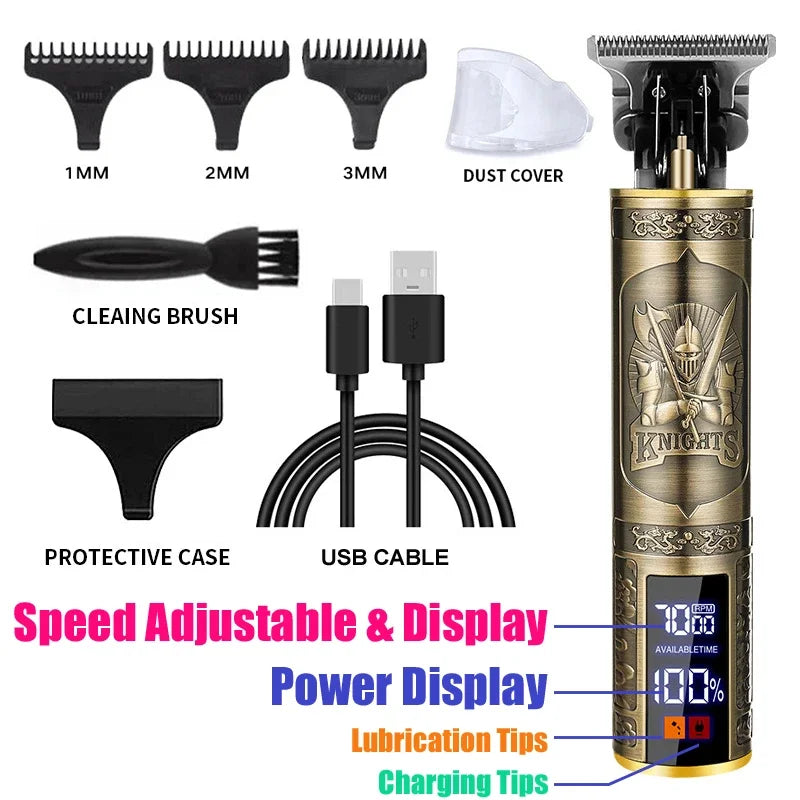Rechargeable USB Hair Clipper with Stainless-Steel Blades