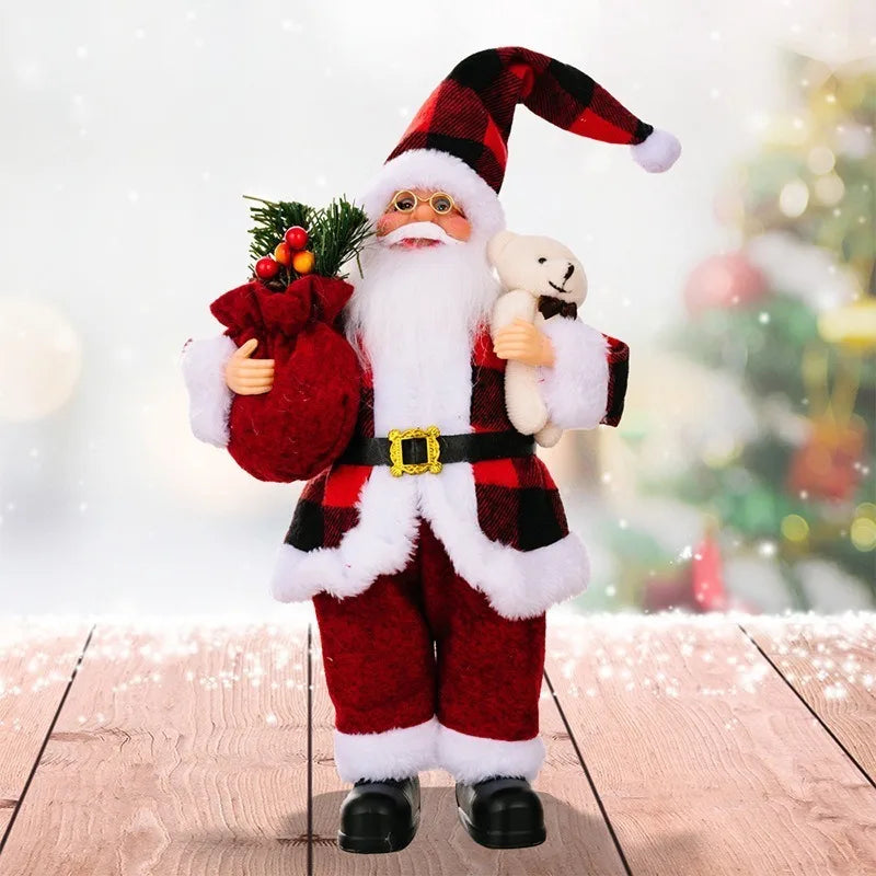 2025 Giant 30cm Christmas Santa Claus Plush Doll Decoration Navidad Party Decor Outdoor Garden Home Xmas Ornaments New Year Gift