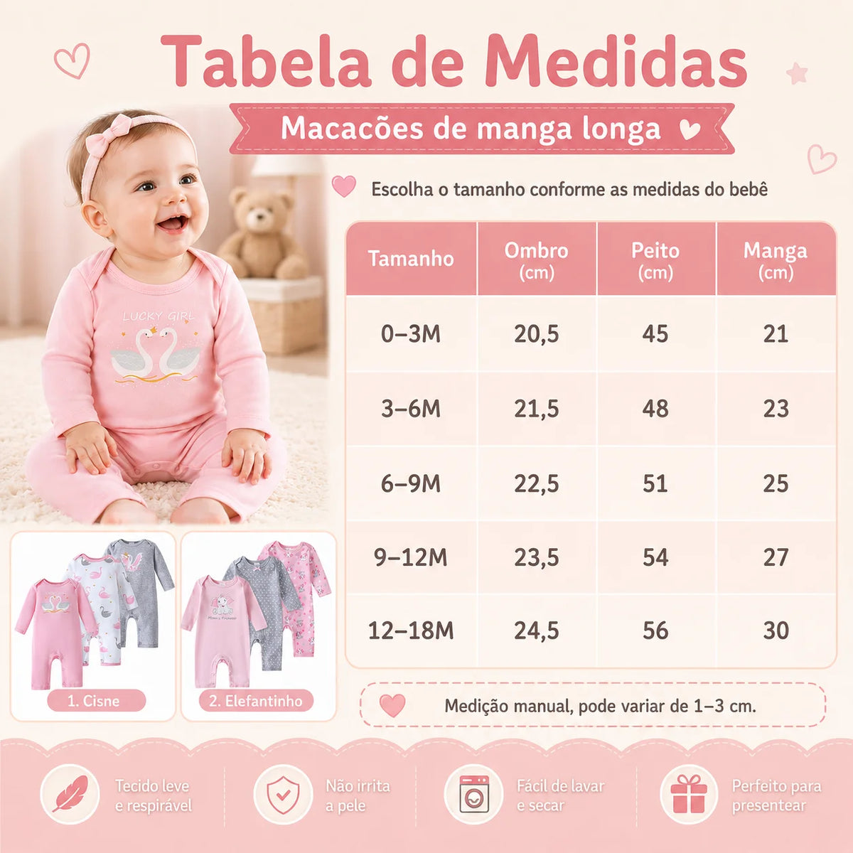 Set da 3 tutine neonato a maniche lunghe