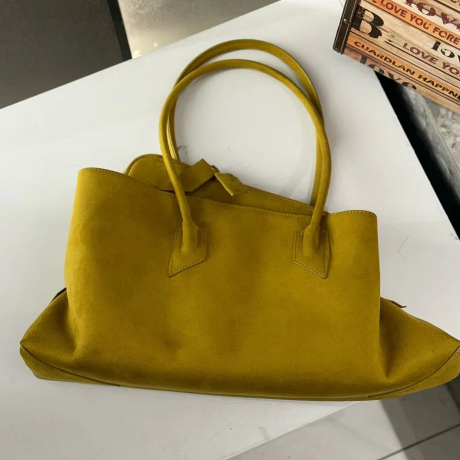 Irregular Faux Suede Frosted Tote Bag For Women Luxury Designer Handbag And Purse  2025 New Fashion Commuting Underarm Shoulder