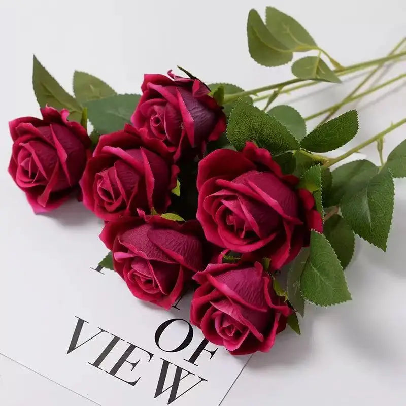 1/5/10/20 Artificial Roses Flowers Rose Branches Artificial Red Roses Realistic Fake Roses Wedding Birthday Home Decoration