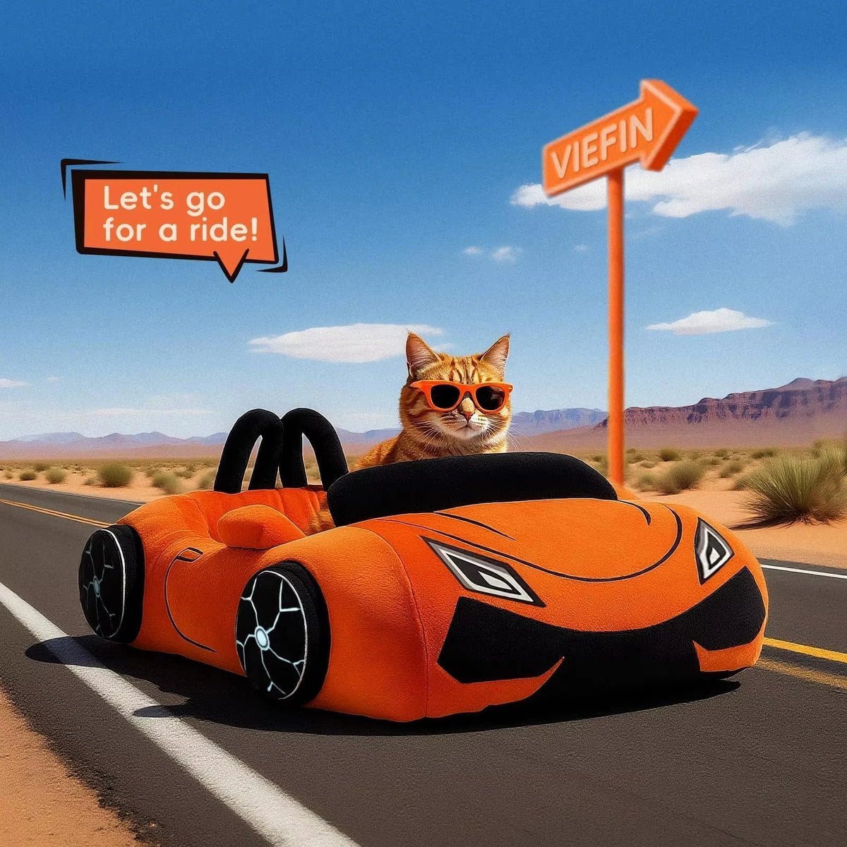 Niedliche Katzenbetten, weiches und kuscheliges Katzenbett mit Kissen für kleine Hunde und Kätzchen, waschbare Haustiermatte für Welpen und Kätzchen, lustiges Supercar-Katzenspielzeug