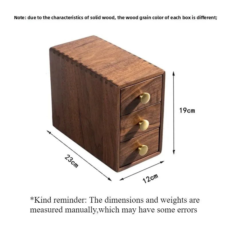 Wooden Multi-Drawer Desktop Storage Box