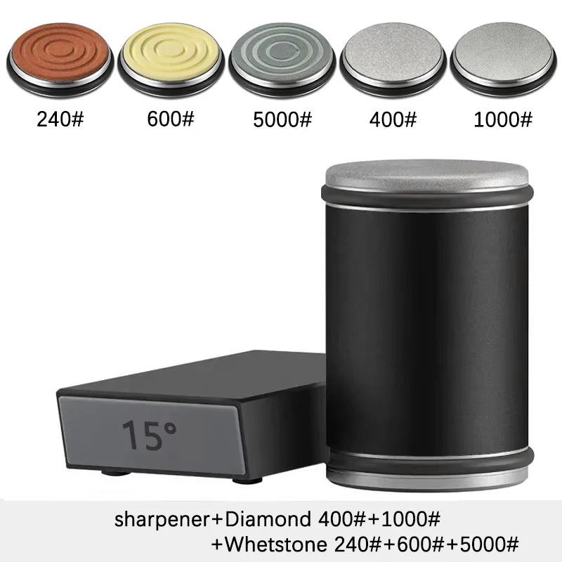 Niiruo Roll-Messerschärfer-Set, doppelseitiger Diamant-Messerschärfer mit magnetischem Schleifwinkel von 15/20°, Wetzstein-Set für Küchenmesser