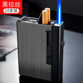 Pitillera integrada con mechero para 10 cigarrillos, recargable, portátil, resistente a la humedad, al sudor y a la presión.