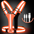 LED Running Vest USB Rechargeable Reflective Glowing Reflector Straps High Visibility Night Running Riding Clothing Elastic Band