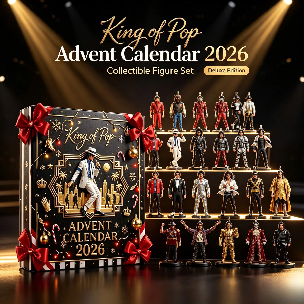 2026 Michael Jackson Christmas Advent Calendar Classic Stage 2D Acrylic Hanging Figurine Xmas Tree Decor Gift for Music Fans S