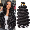 Brazilian Body Wave Human Hair Bundles, 30-Inch Raw Virgin Hair, 2/3/4-Bundle Deal for Women, Sew-In Weave Bundles, Remy Hair Extensions