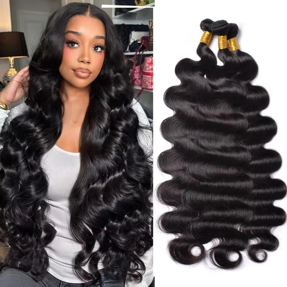 Lots de mèches brésiliennes ondulées en cheveux humains, 30 pouces, cheveux vierges bruts, lot de 2, 3 ou 4 paquets pour femmes, extensions en cheveux Remy pour tissage rapide à coudre