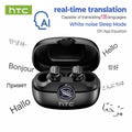 Écouteurs HTC NE79 TWS Bluetooth 6.0, traduction par IA dans 135 langues, réduction de bruit ENC, casque stéréo HiFi avec écran LED