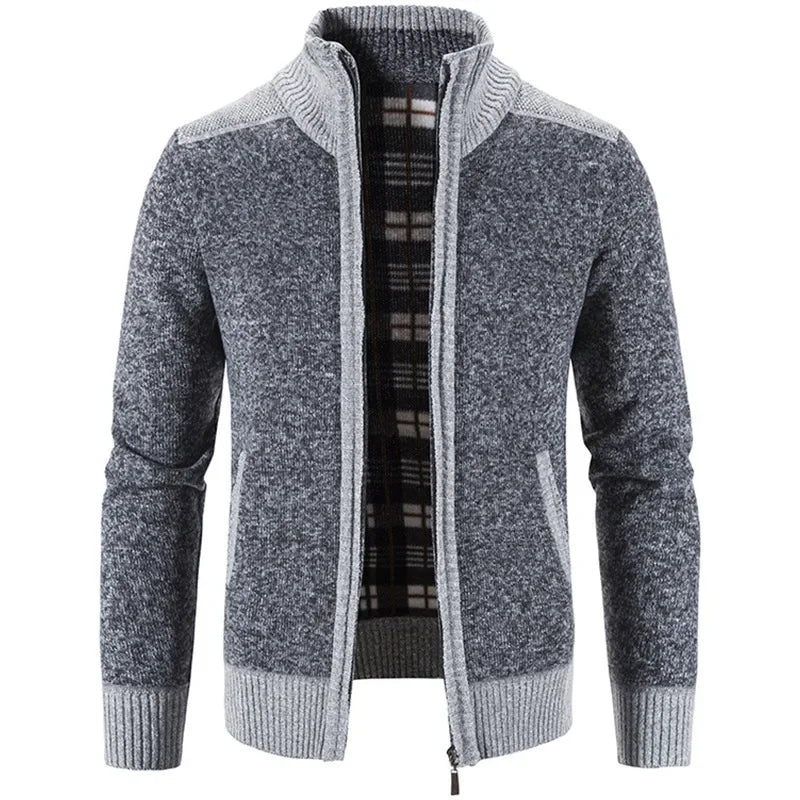 Autumn Winter Men's Thick Sweater Loose Casual Cardigan Sweater Jacket Zip Knitted Sweater Men Streetwear
