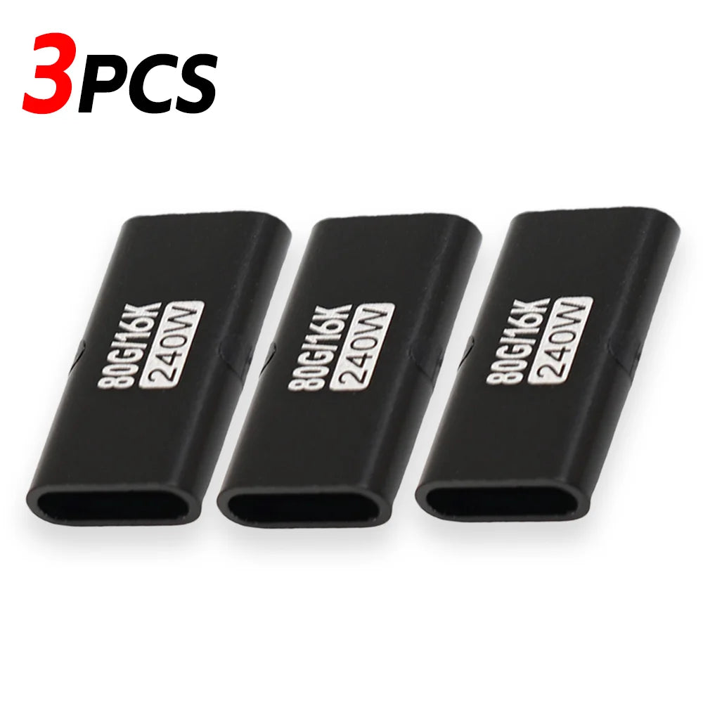 1-10pcs 240W PD USB C Female To Female Adapter 80Gbps High-Speed 16K 60Hz Video for MacBook Pro Air IPad Type-C HUB Converter