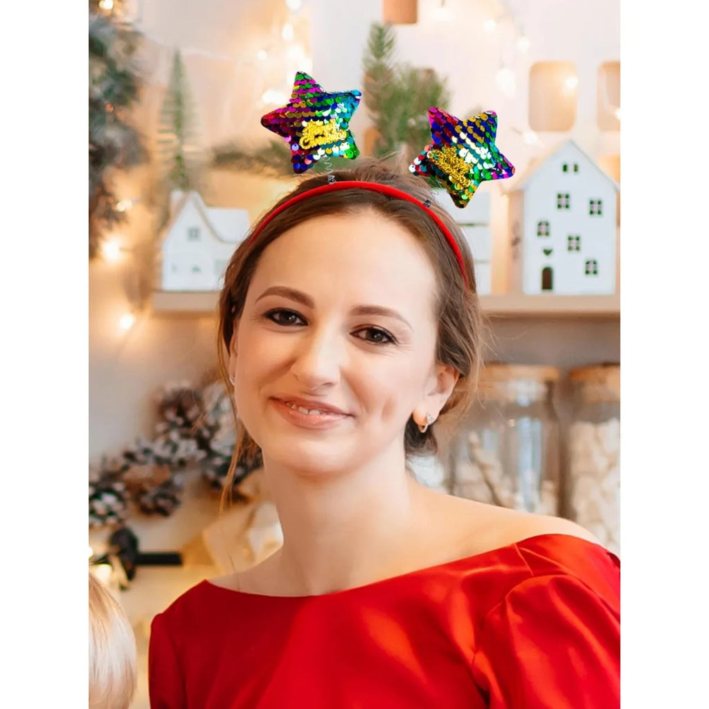 12Pcs Different Holiday Christmas Headbands Christmas Themed Plastic Headbands with Santa Claus Snowman Reindeer Antlers Party