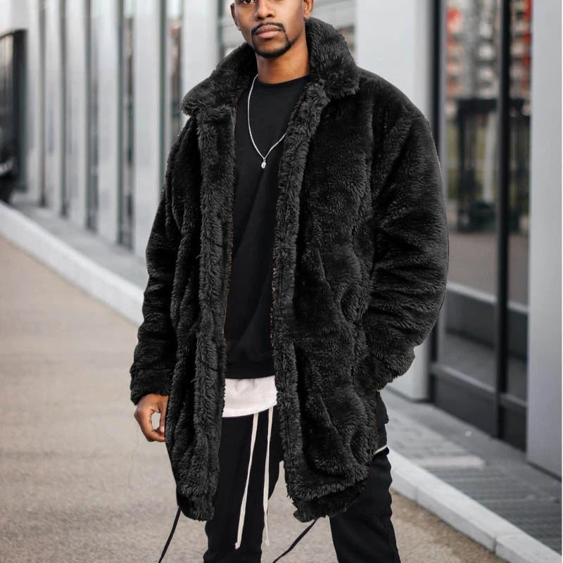 Autumn And Winter Men's Faux Fur Coat Korean Fashion Slim Clothing Brown Fluffy Warm Coat Casual Male Top Thermal Jacket LOOSE