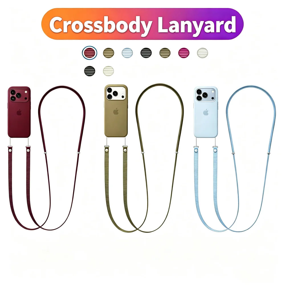 Official Woven Pattern Crossbody Lanyard for iPhone Duo 18 Pro Max 17 18 Pro High Quality Adjustable Anti-loss 1:1 Apple Strap