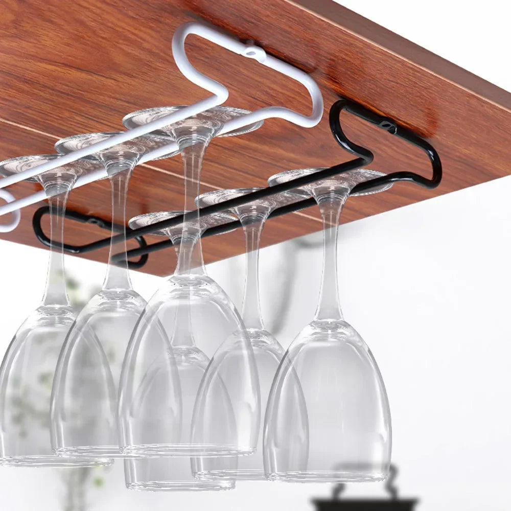 Estante de hierro para copas de vino, soporte colgante para copas, organizador de cocina, estante de almacenamiento para copas de bar