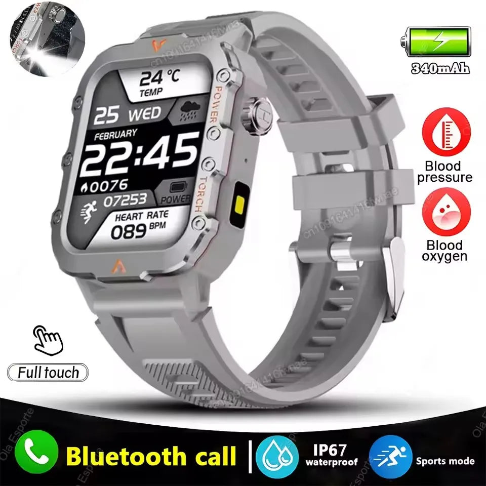 GPS Outdoor Smartwatch with Flashlight and Bluetooth Calling