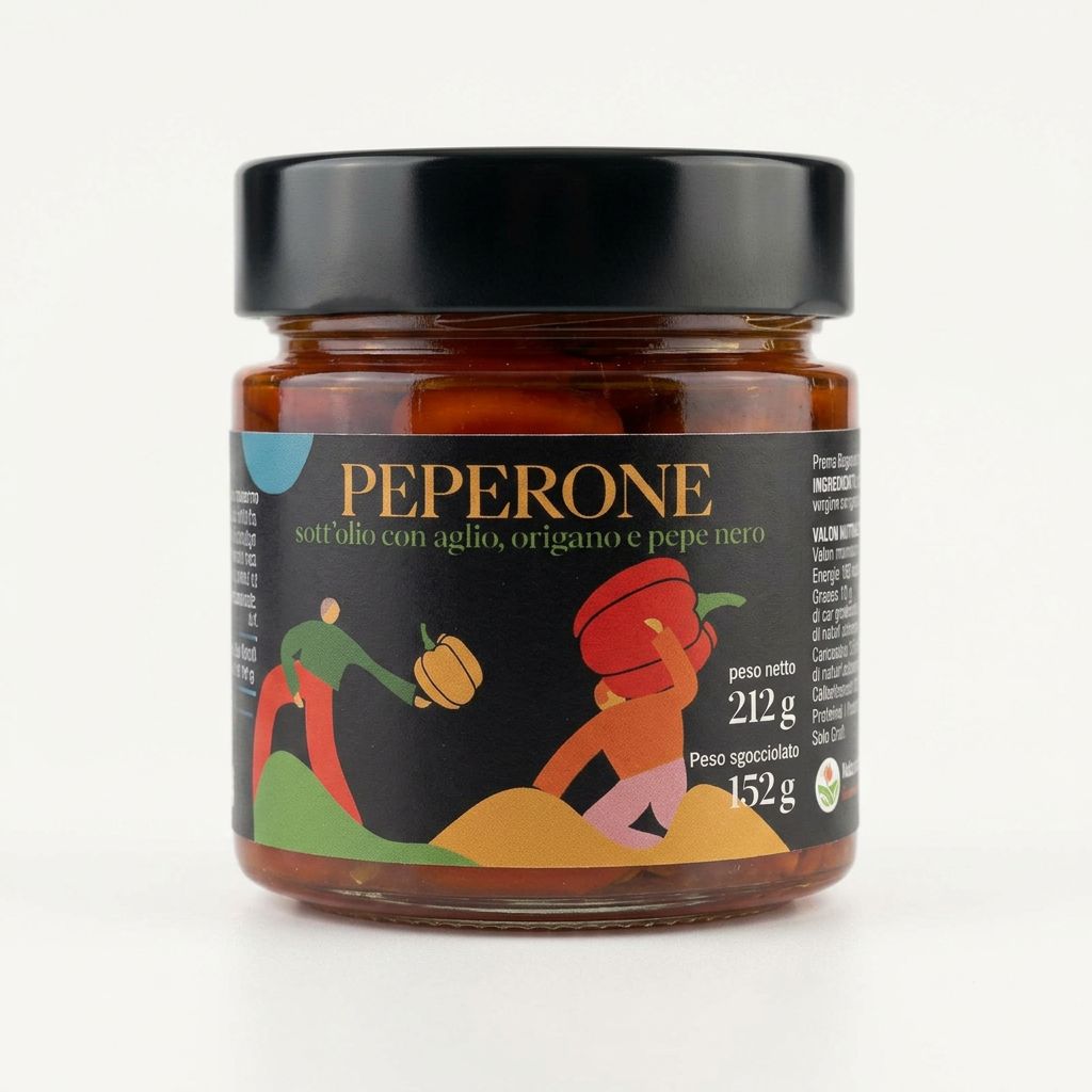 Poivrons à l'huile d'olive vierge extra artisanaux - Antipasti méditerranéen